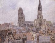 Camille Pissarro The Roofs of Old Rouen,Gray Weather Sweden oil painting artist